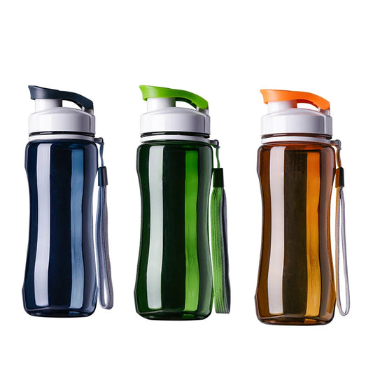 19oz & 24oz - Sport-Wasserflasche, tragbar, auslaufsicher für Sport, Reisen, Fahrrad, Wandern, Kunststoff-Wasserflasche, Trinkbehälter