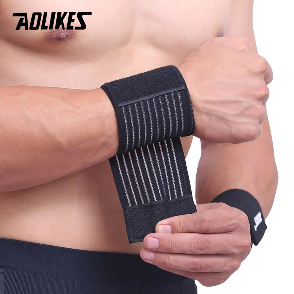 AOLIKES 1 Stück Baumwoll-Elastisches Bandage Hand Sport Handgelenkband Gym Unterstützung Handgelenkstütze Wickel Karpaltunnelsyndrom