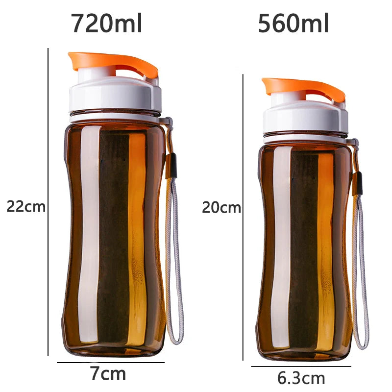 19oz & 24oz - Sport-Wasserflasche, tragbar, auslaufsicher für Sport, Reisen, Fahrrad, Wandern, Kunststoff-Wasserflasche, Trinkbehälter