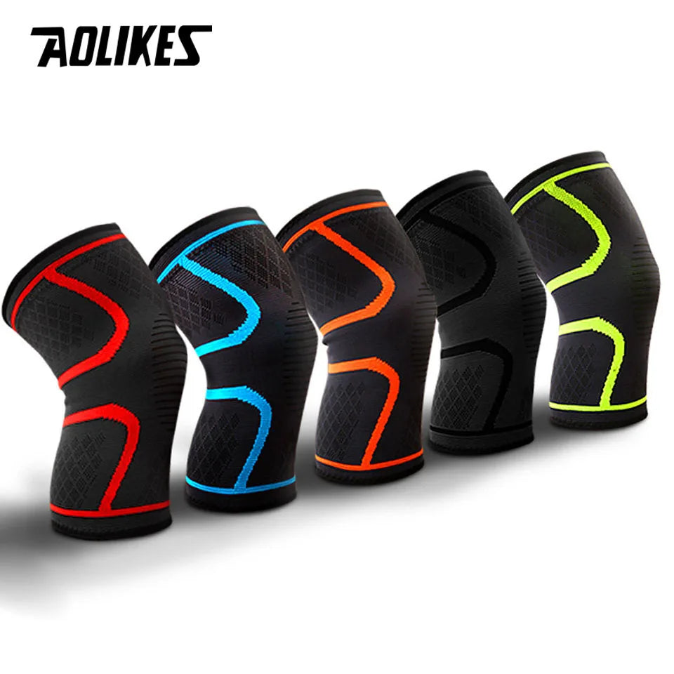 AOLIKES 1 Stück Fitness Laufen Radfahren Knieunterstützungsbandage Elastisches Nylon Sport Kompressions-Kniepolster-Ärmel für Basketball