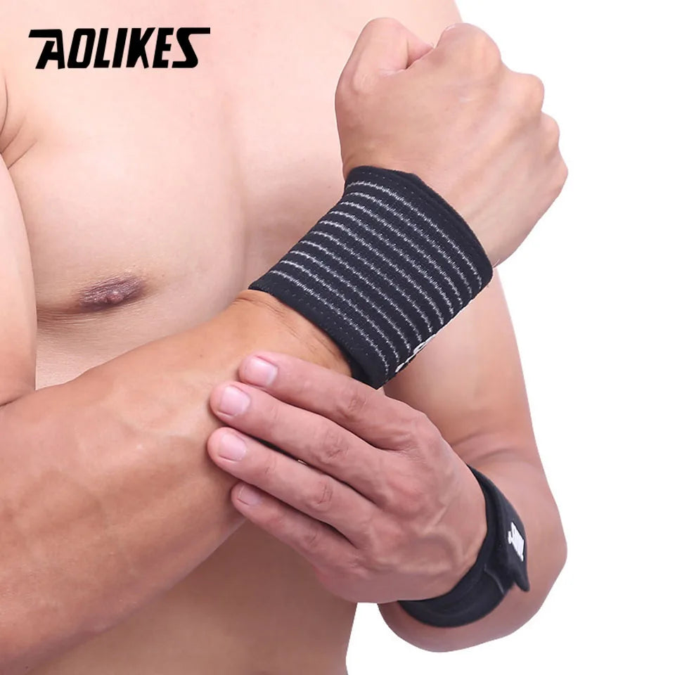 AOLIKES 1 Stück Baumwoll-Elastisches Bandage Hand Sport Handgelenkband Gym Unterstützung Handgelenkstütze Wickel Karpaltunnelsyndrom