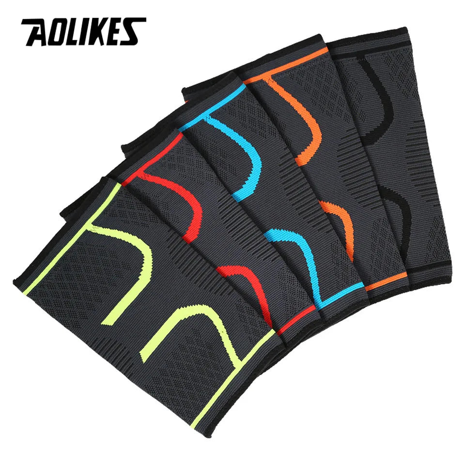 AOLIKES 1 Stück Fitness Laufen Radfahren Knieunterstützungsbandage Elastisches Nylon Sport Kompressions-Kniepolster-Ärmel für Basketball