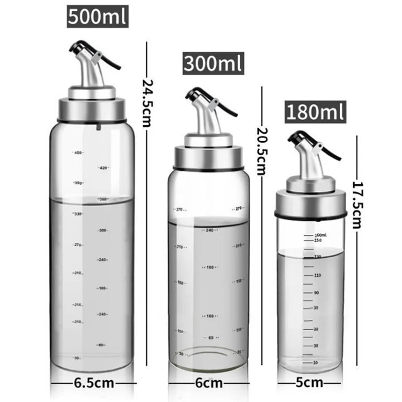 Kochgewürzölflasche, Saucenflasche, Glas-Aufbewflasche für Öl und Essig, kreative Öldispenser für Küchenzubehör