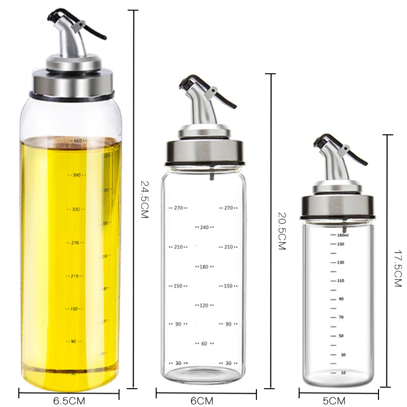 Kochgewürzölflasche, Saucenflasche, Glas-Aufbewflasche für Öl und Essig, kreative Öldispenser für Küchenzubehör