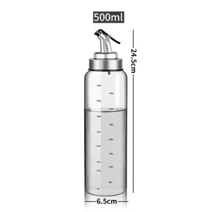 Kochgewürzölflasche, Saucenflasche, Glas-Aufbewflasche für Öl und Essig, kreative Öldispenser für Küchenzubehör