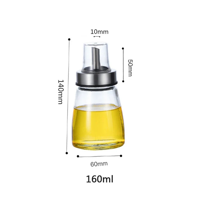 Kochgewürzölflasche, Saucenflasche, Glas-Aufbewflasche für Öl und Essig, kreative Öldispenser für Küchenzubehör