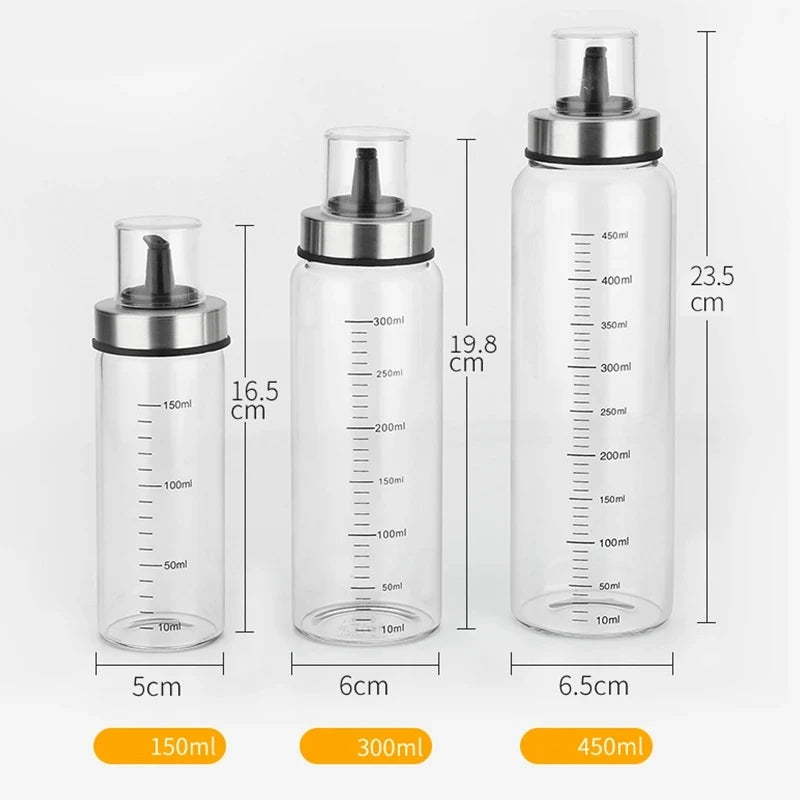 Kochgewürzölflasche, Saucenflasche, Glas-Aufbewflasche für Öl und Essig, kreative Öldispenser für Küchenzubehör