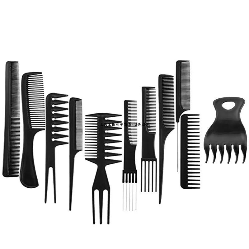 Neue Ankünfte für Herren, Damen, Schönheits-Salon, Haarstyling, Friseurbedarf: Schwarze Plastikbürsten, Kämme, antistatische Haarbürsten und Modellierwerkzeuge.